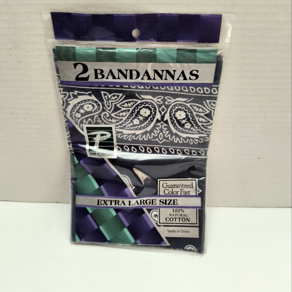 Extra Large Bandanas Scarf Blue Pasley 100% Natural Cotton
